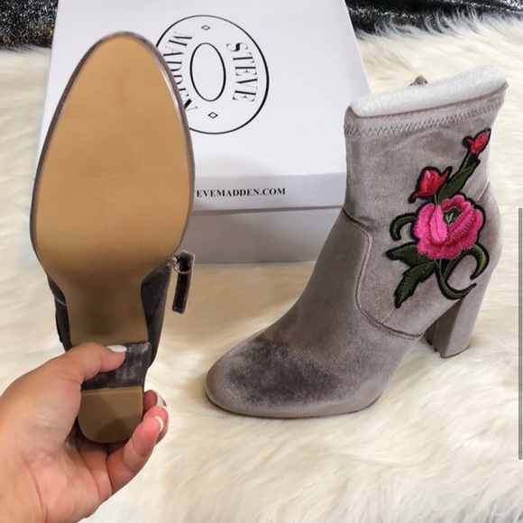 Steve Madden embroidered suede heel boots - Picture 4 of 6